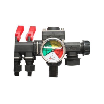 Distributor with 4 outlets and glycerin manometer for herbicide sprayer (compatible with Polish model)