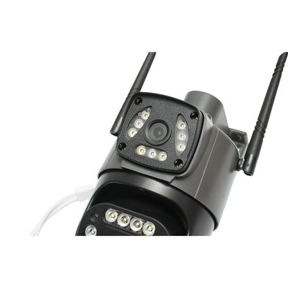 4MP 1080P dual lens surveillance camera, WIFI & 4G, PTZ with motion sensor, human detection and V380 Pro app