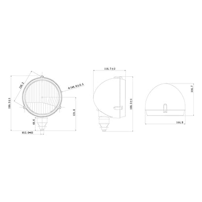 Universal work lamp, projector for tractor and agricultural machinery 12V Breckner Germany