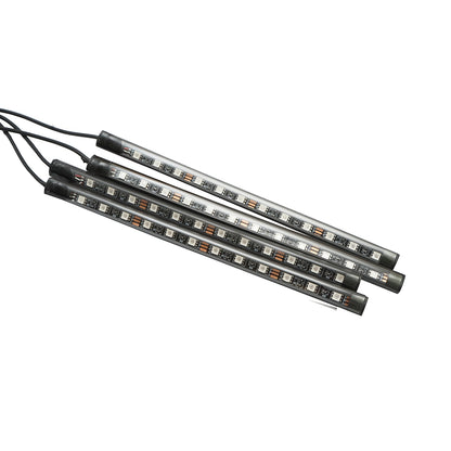 12V car ambient LED light strip with remote control, music control 4x267mm RGB Breckner Germany
