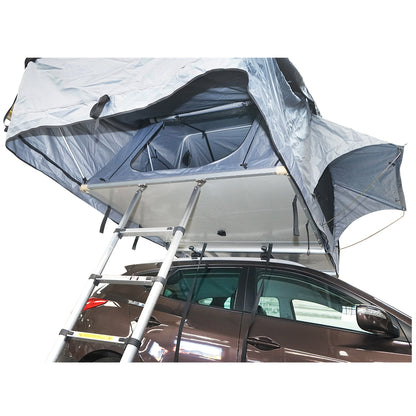 Waterproof car tent for 2 people, ceiling attachment with extension, platform, and ladder