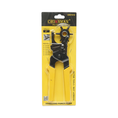 225mm rotary punch pliers with 6 heads 2-4.5mm Crownman