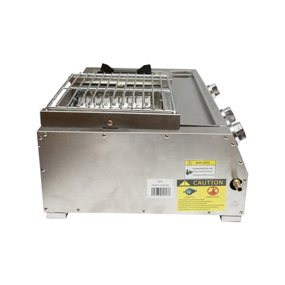 Camping grill with 2 burners and 1 cooking area 676x400x185mm
