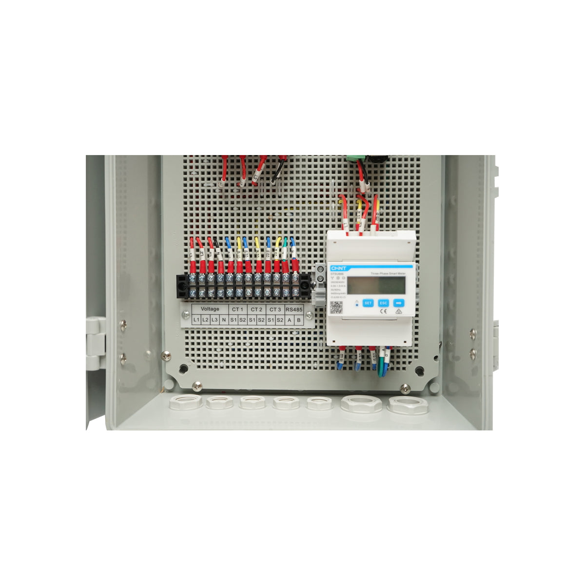 Anti-reflux box, monitoring with a three-phase smart meter, IP65, 2.4G, Wi-Fi + Ethernet, RS485.