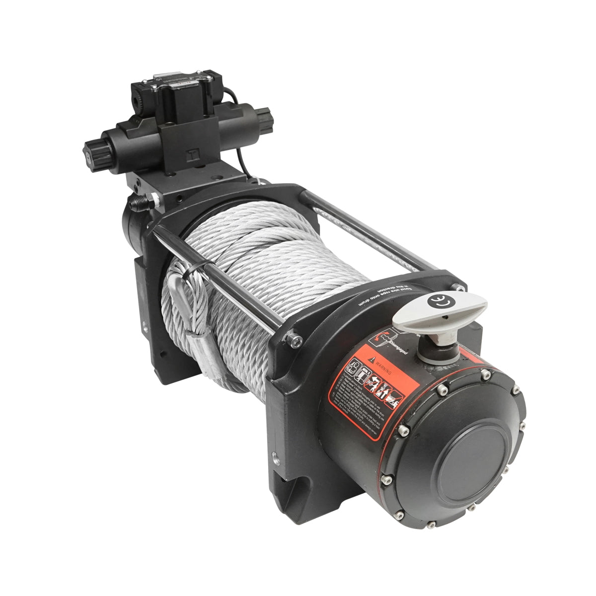 Complete hydraulic winch with remote control, steel cable, power supply voltage 12V, maximum load 6T (13300lbs)