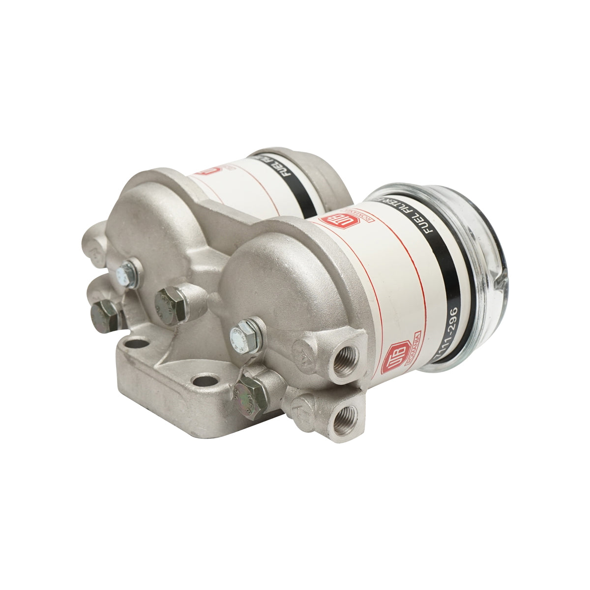 Double diesel filter battery at 90 degrees with glass cap UTB U-650