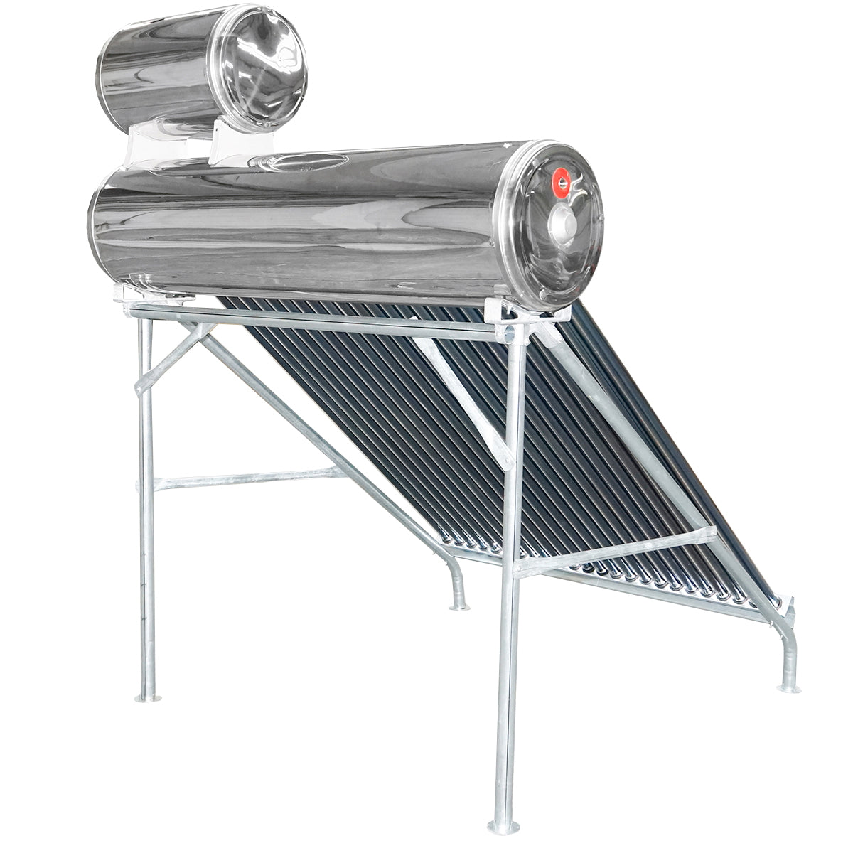 Unpressurized stainless steel solar panel with 24 tubes for hot water, 170L boiler, 1650x2200x1820mm Breckner Germany
