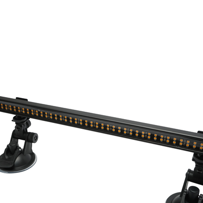62cm LED strobe bar with suction cups, 60W, 10-30V, strobe with 9 colors, 15 lighting modes