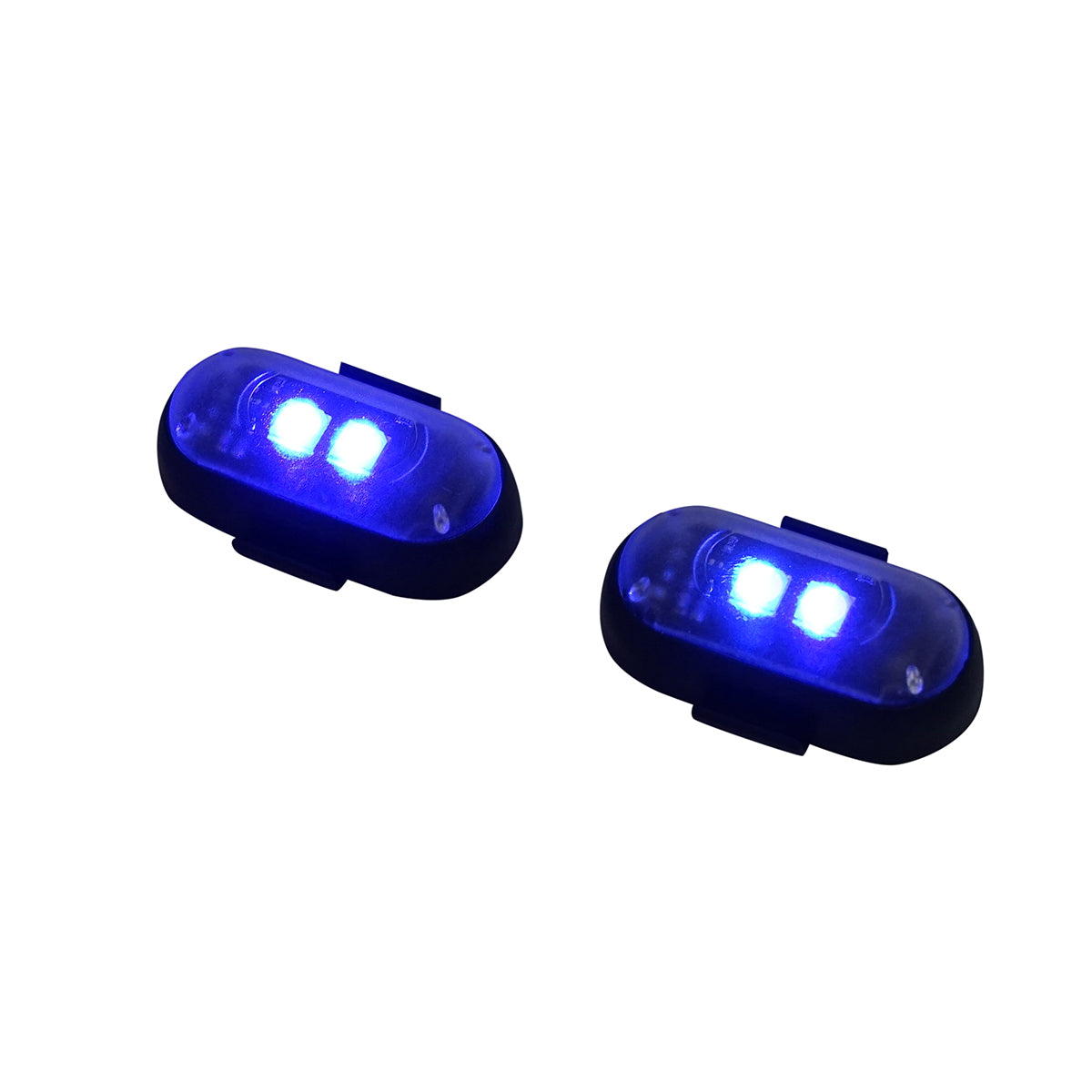 Set of 2 RGB strobe LED lamps with remote control, 10 modes, 8 colors, 110mAh rechargeable lithium battery USB-C IP65