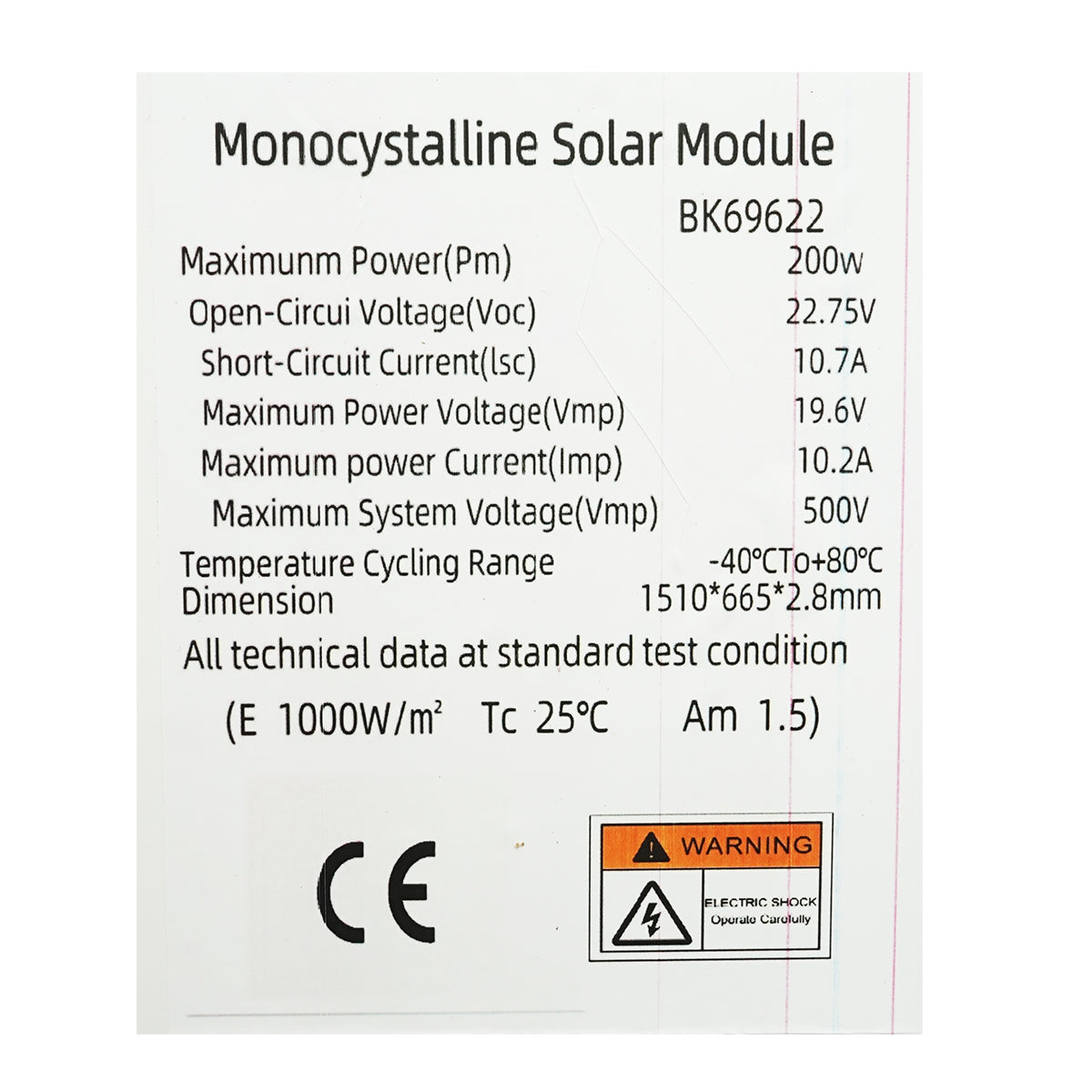 200W flexible monocrystalline portable solar panel 1510x665x2.8mm Breckner Germany