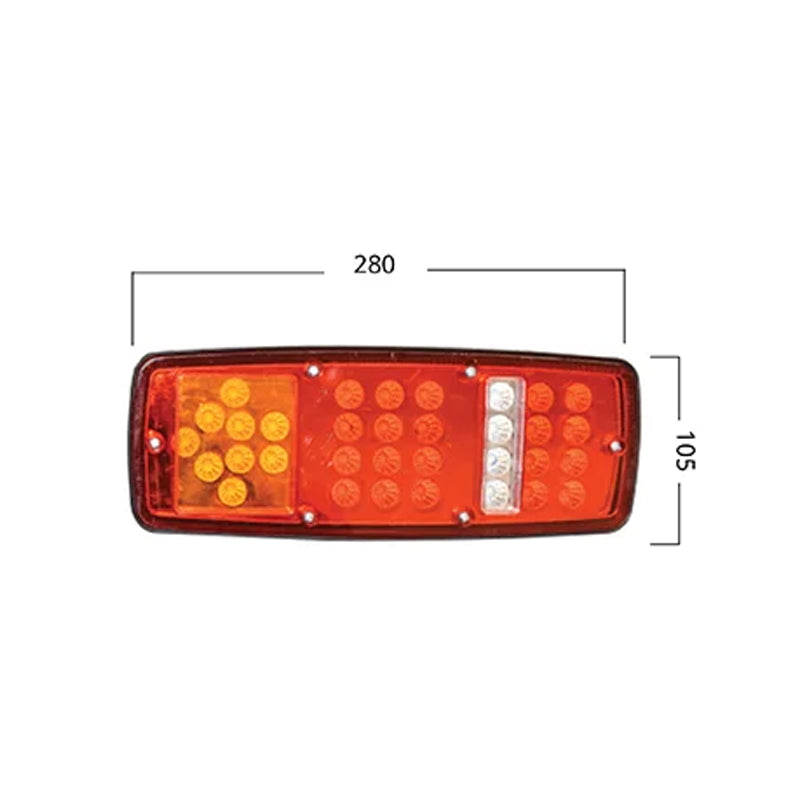 Set of LED rear lights for truck 280x105, 24V Breckner Germany