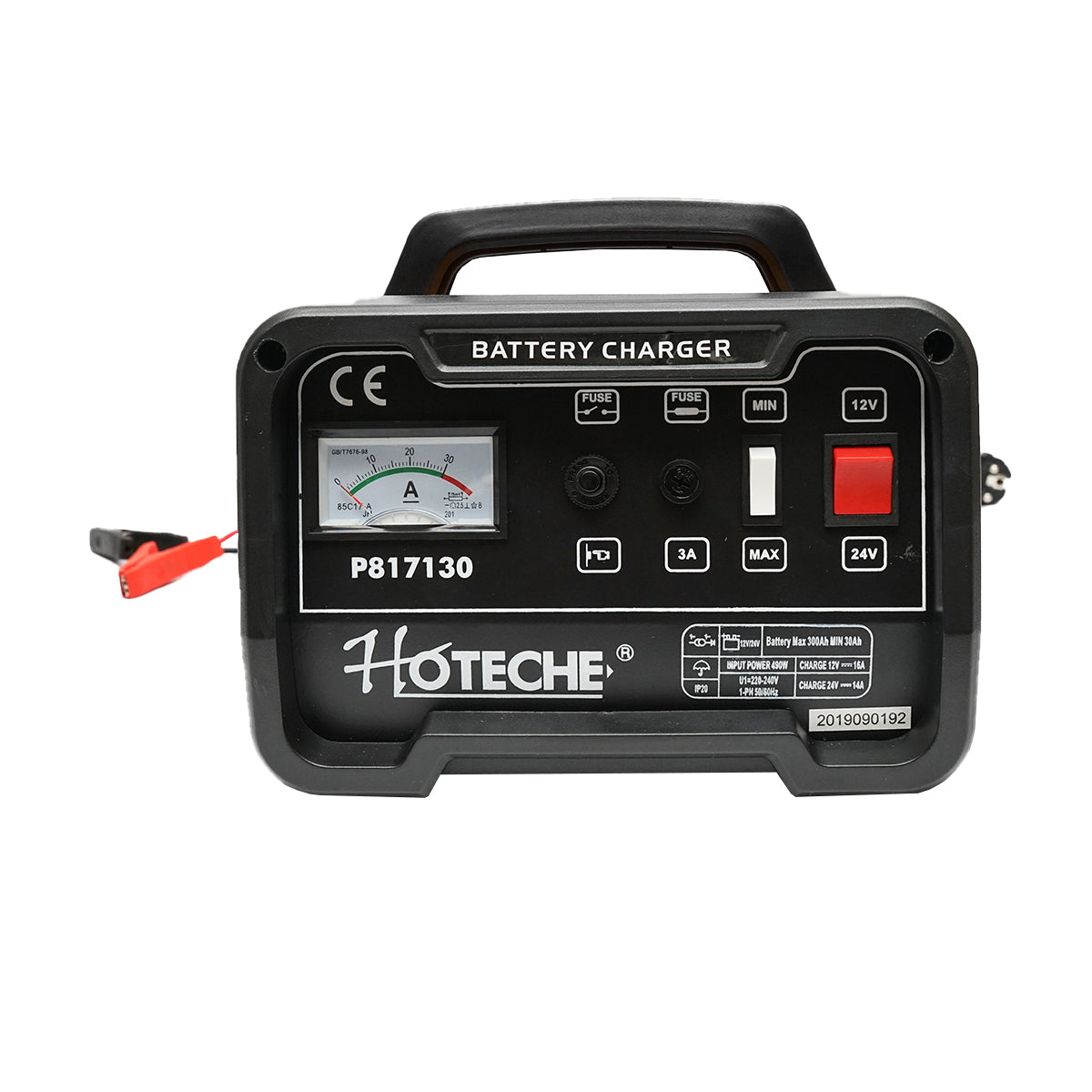 Battery charger/starter for car batteries Max 300Ah Min 30Ah 12V/16A-24V/14A IP20