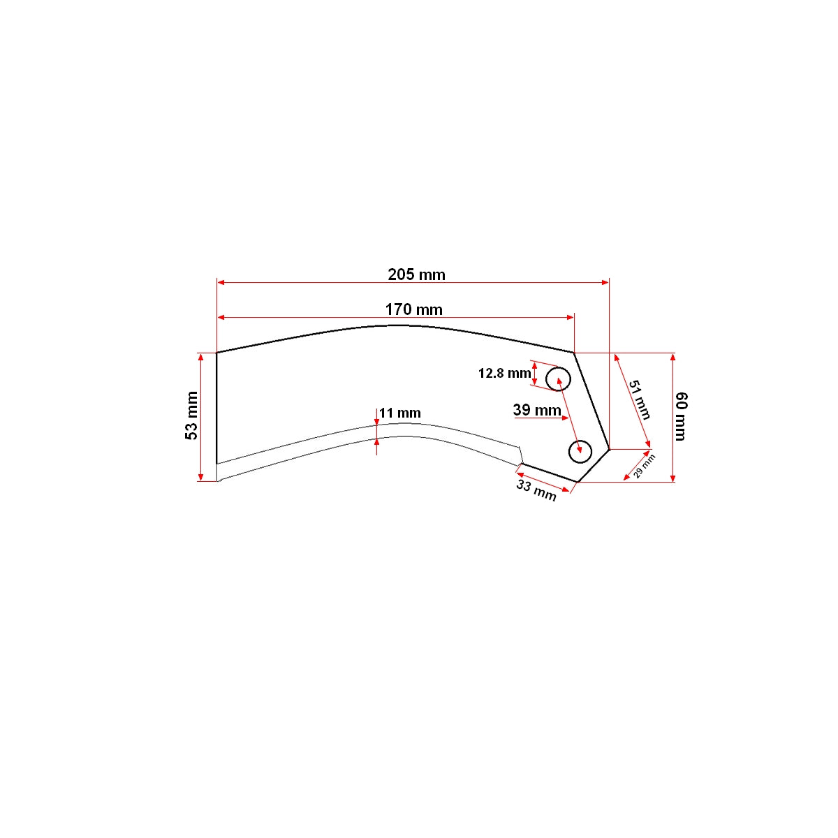 Right knife for the TL NIK milling machine