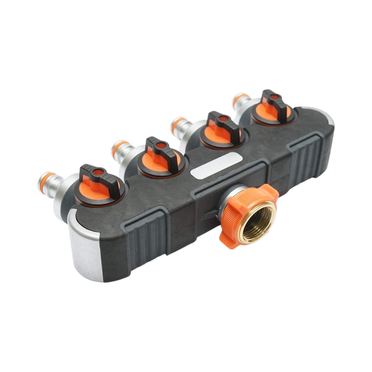 Distributor 4 way with taps, connectors 1/2 and tap adapter 1/2-3/4 garden hose