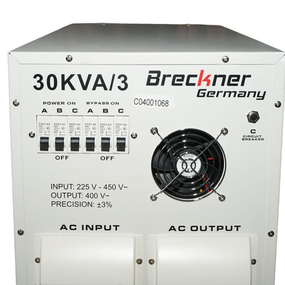 Automatic voltage stabilizer 30KVA, 24KW three-phase with servomotor Breckner Germany