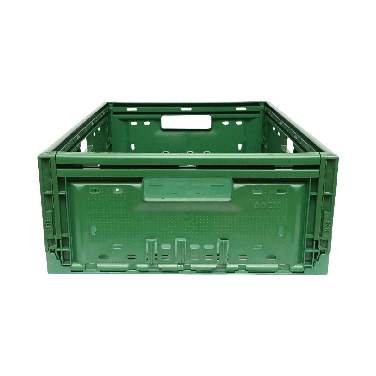 Box, foldable plastic box 595x385x185mm, green for storage