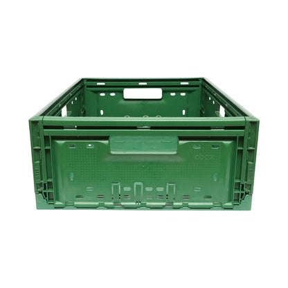 Box, foldable plastic box 595x385x185mm, green for storage