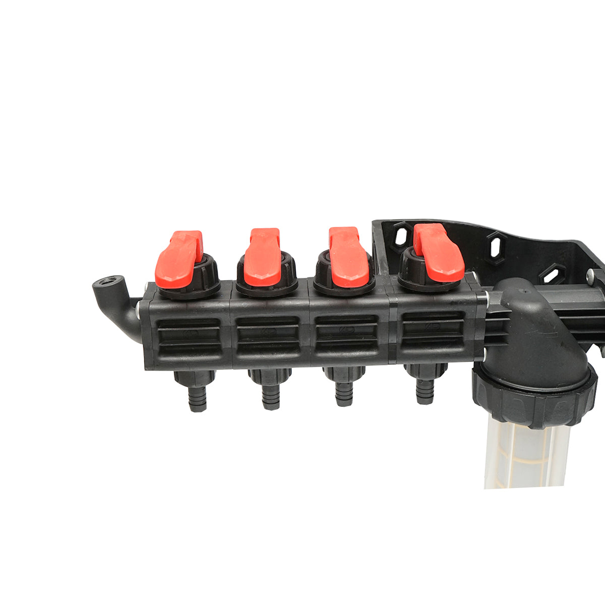 Distributor with 4 outlets and filter (Heavy Filter) for herbicide applicator.