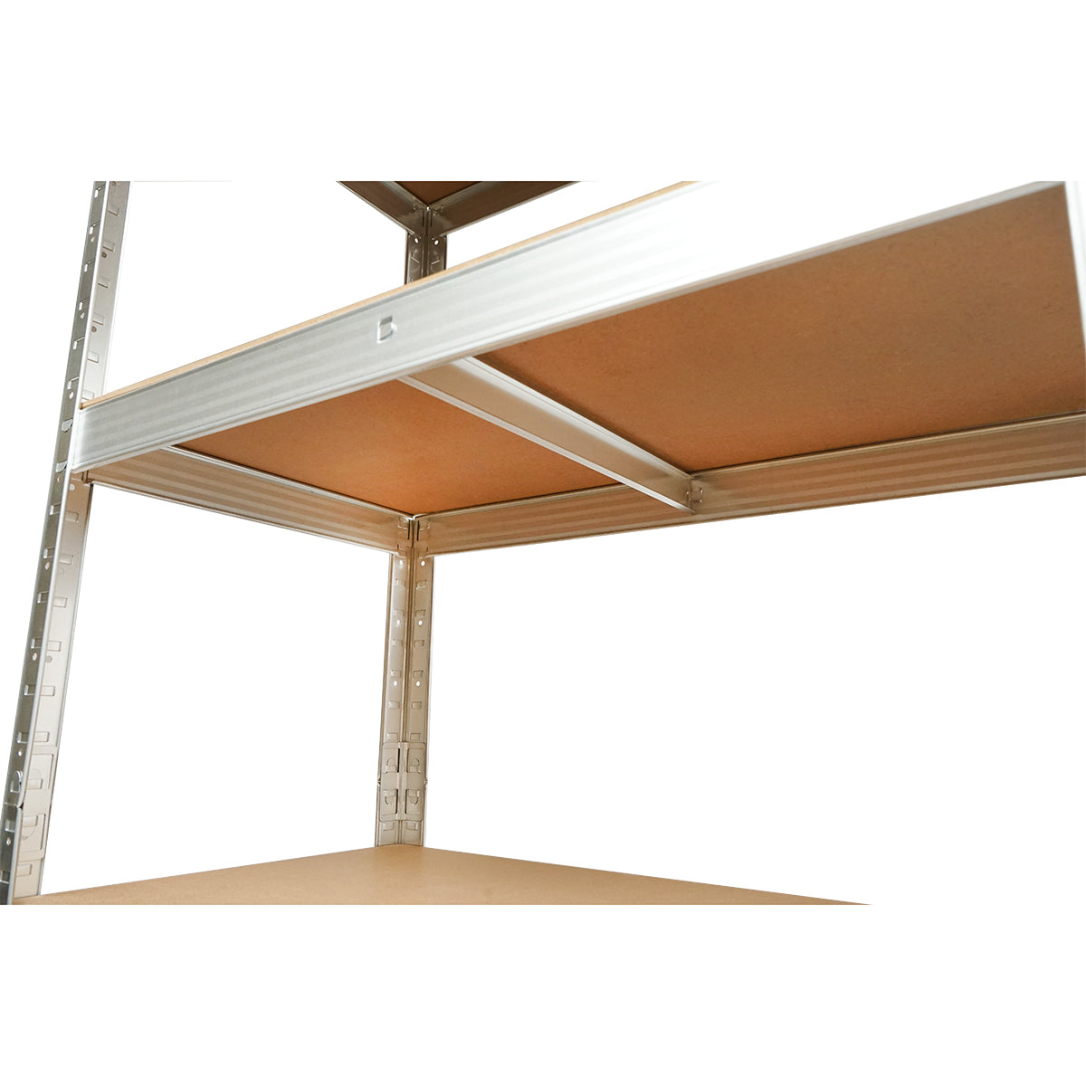 Metal shelf with 4 MDF shelves, 144x60x30cm, 50kg/shelf, assembly without screws Breckner Germany