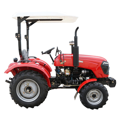 25 HP 4x4 tractor, red with a semi-cab, series 244