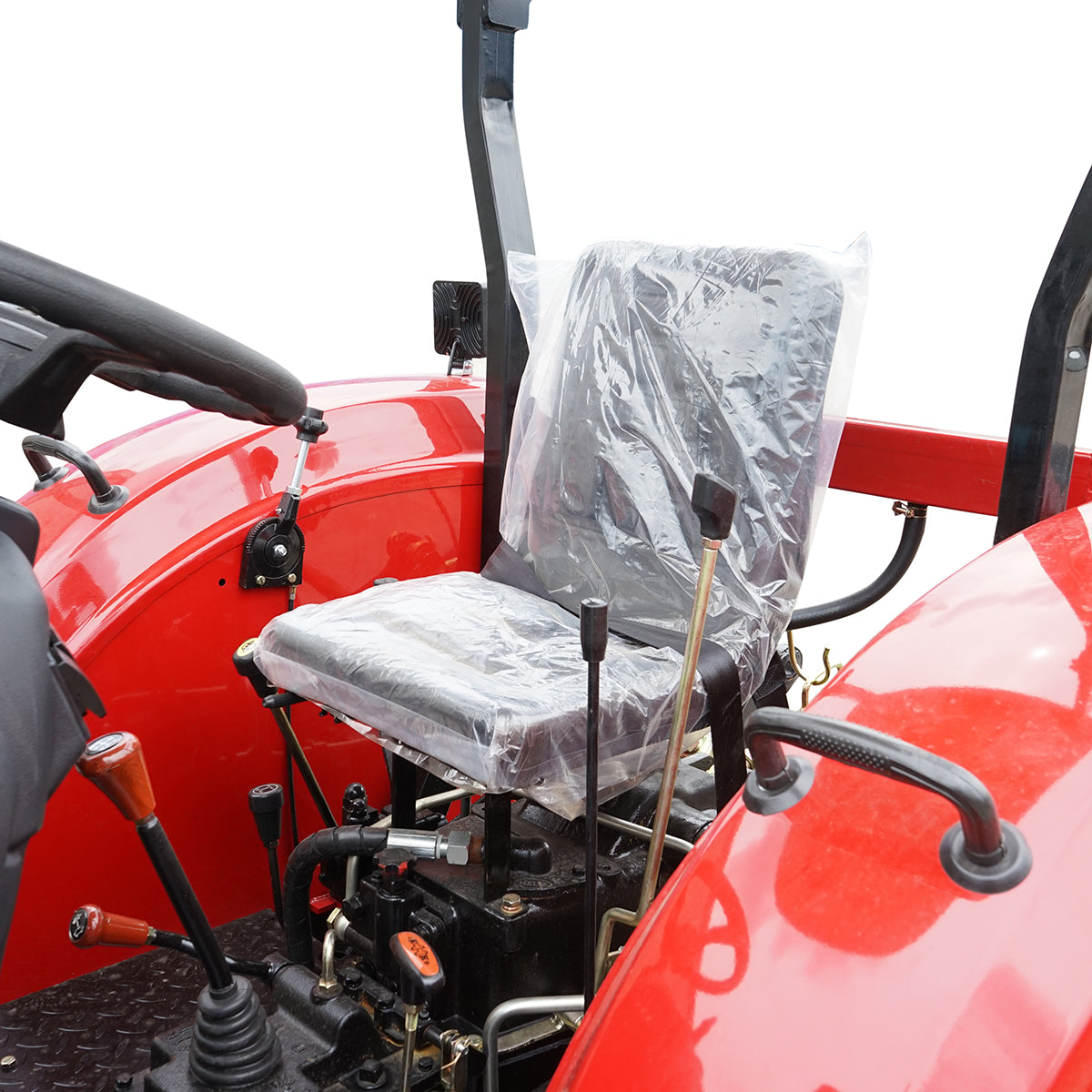 35 HP 4x4 tractor, red with a semi-cab, series 354