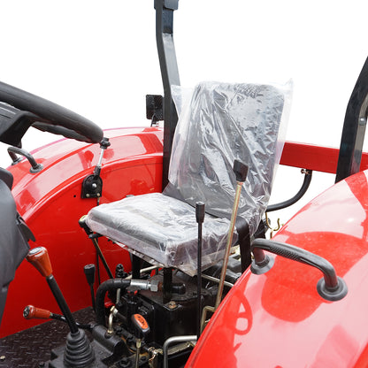 35 HP 4x4 tractor, red with a semi-cab, series 354
