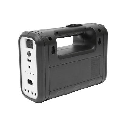 Portable LED lighting kit with 3 bulbs/projector, solar panel, and 6V, 4.5Ah battery for fishing camping GD-8017