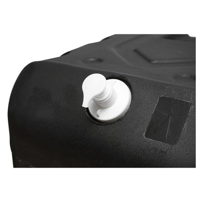 50L water tank with tap and 250ml soap dispenser. black plastic 420x440x400 mm