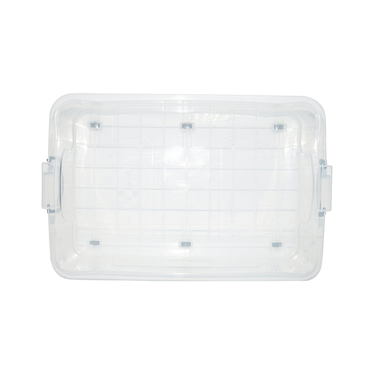 40L storage box with lid and wheels made of transparent plastic 725x470x200mm