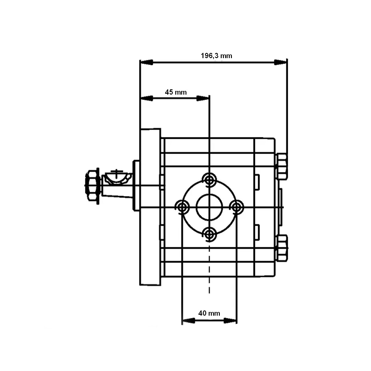 Double hydraulic pump Case, Deutz-Fahr, Fendt and Steyr, left rotation, flow 6+11 cm3 0510665382