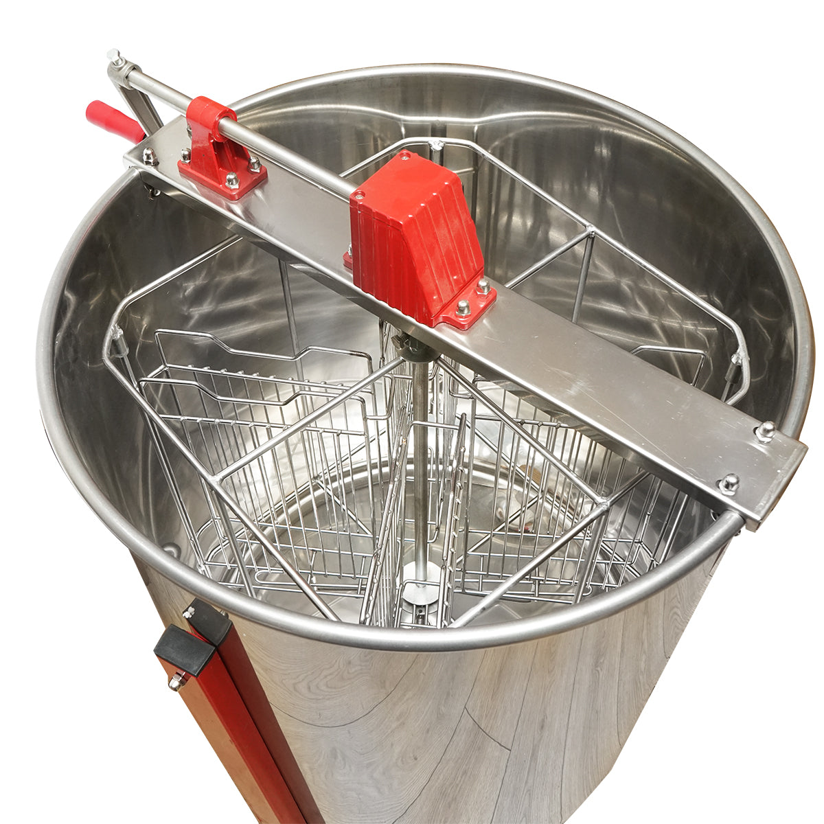 Manual beekeeping centrifuge, stainless steel honey extractor with 4 frames