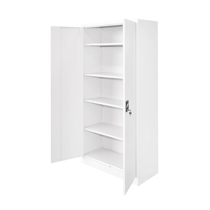 Metal storage cabinet 1800x900x400mm with 2 secure doors, 4 shelves, gray Breckner Germany