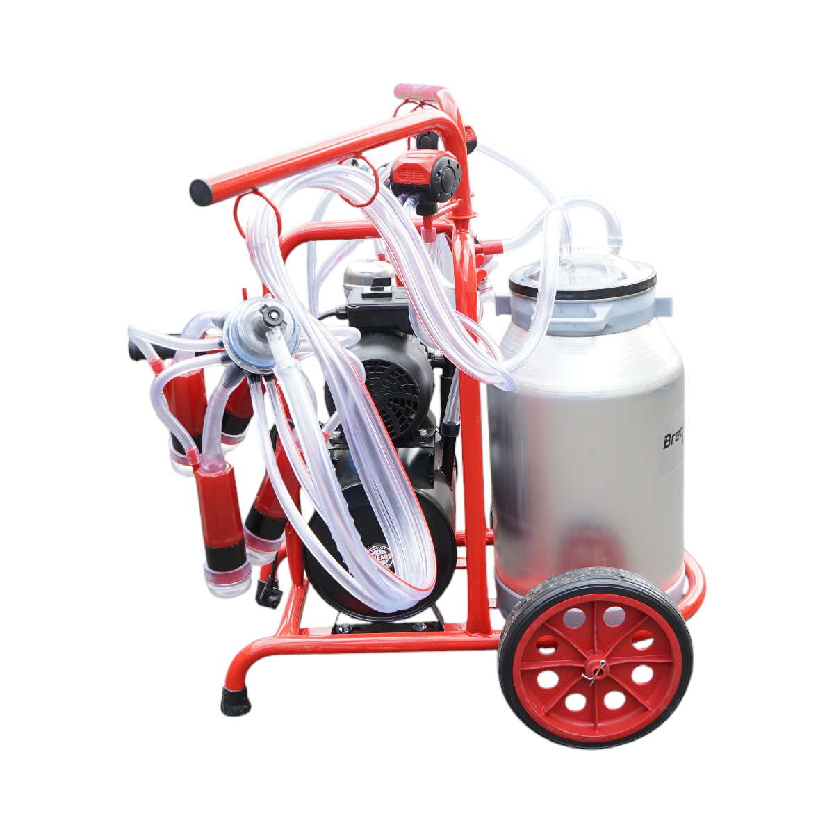 Milk-pumping machine for cows with 2 positions, aluminum tank 40L, vacuum reservoir and dry pump Breckner Germany