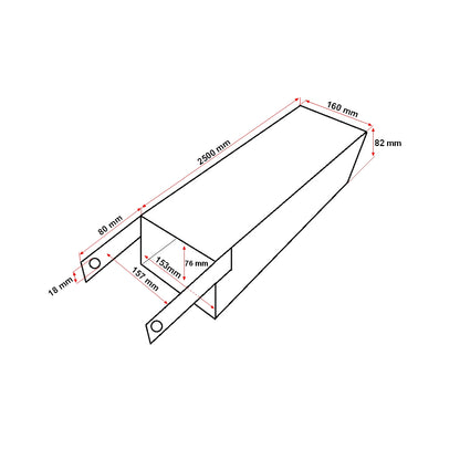 Extension blades 2.5m for forklift 3 Tons