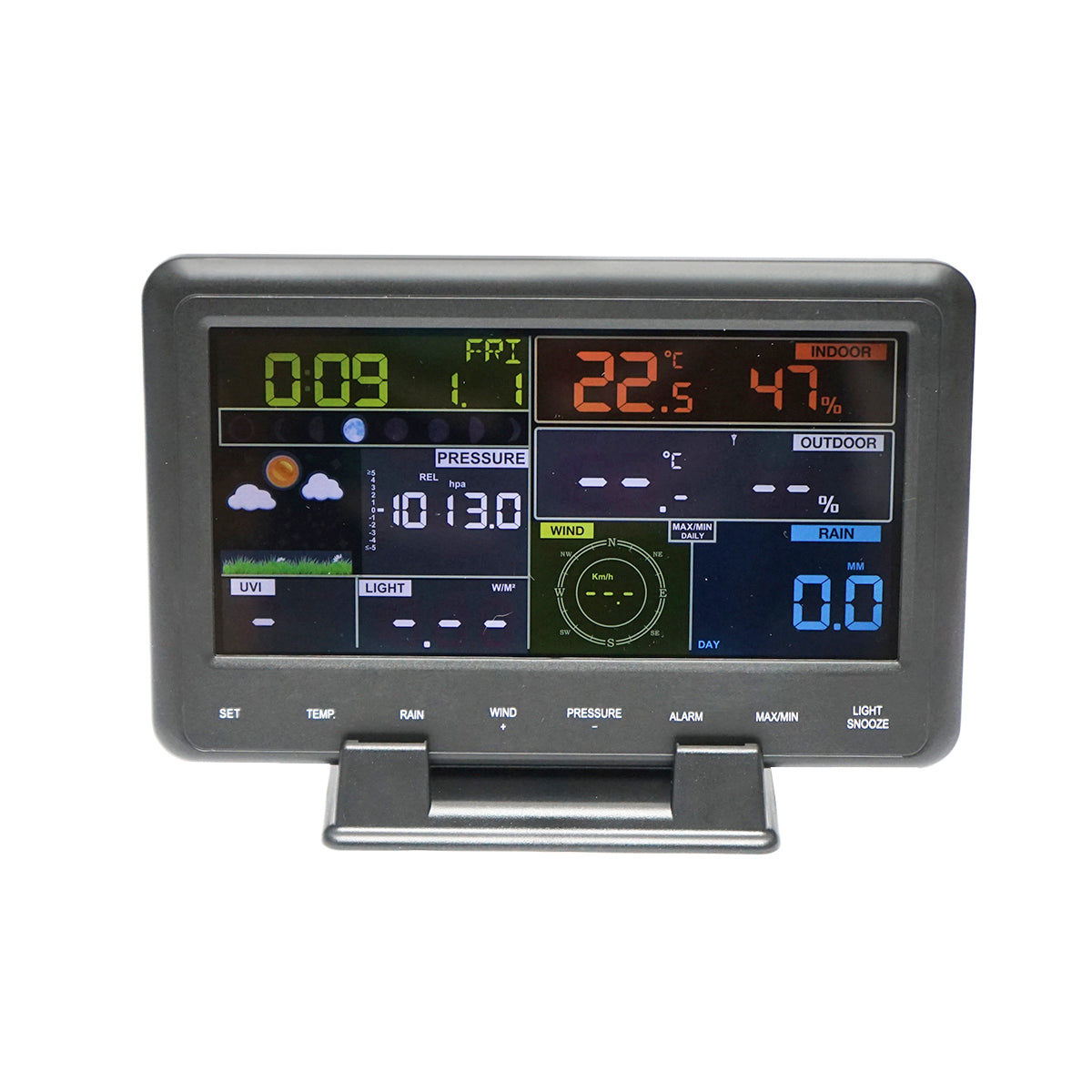 Professional WIFI weather station with UV index and lux meter, transmission distance in open field 100m