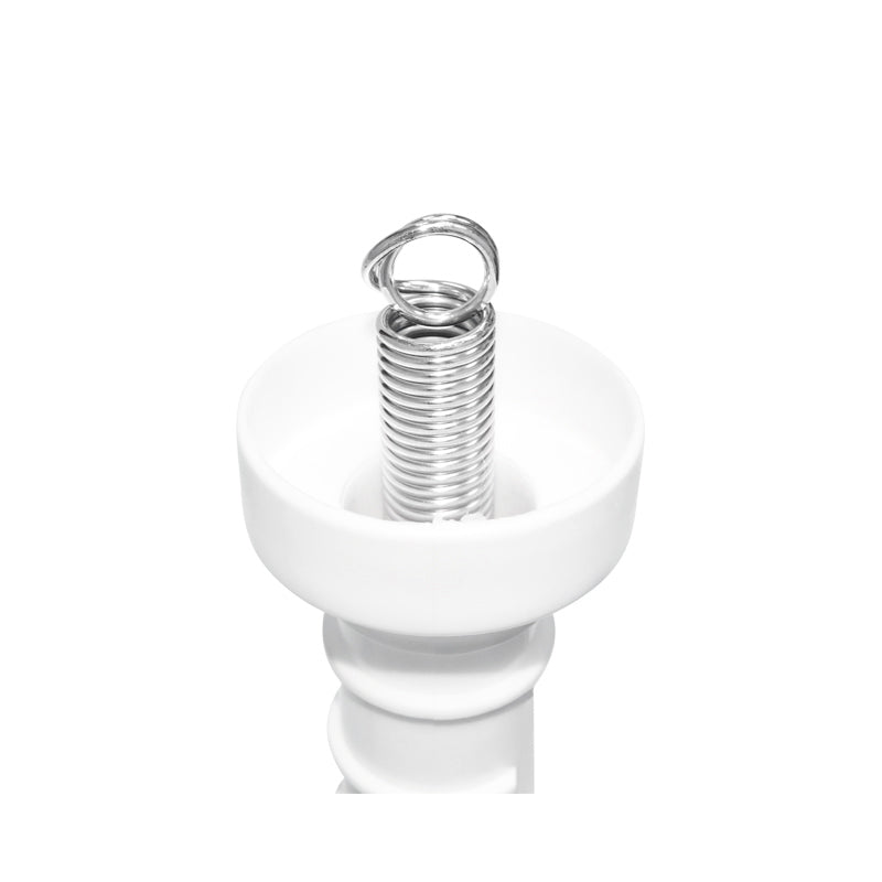 White gate handle with hook and electric fence arc Mezofarm