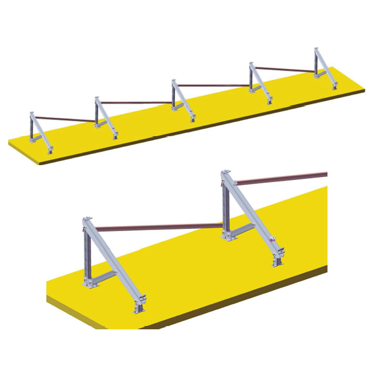Complete mounting system, concrete structure for 4 photovoltaic solar panels at a 30-degree angle Breckner Germany