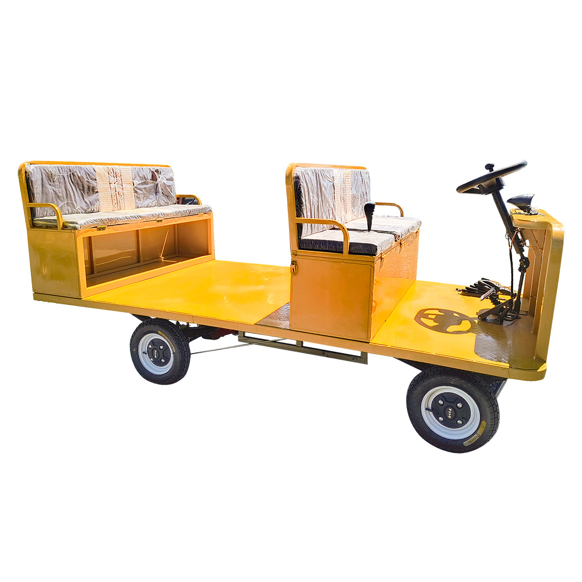 Electric platform trolley with 2 benches for transporting goods, 800W, 48V, 2.5x1.25m maximum load 800Kg THOR