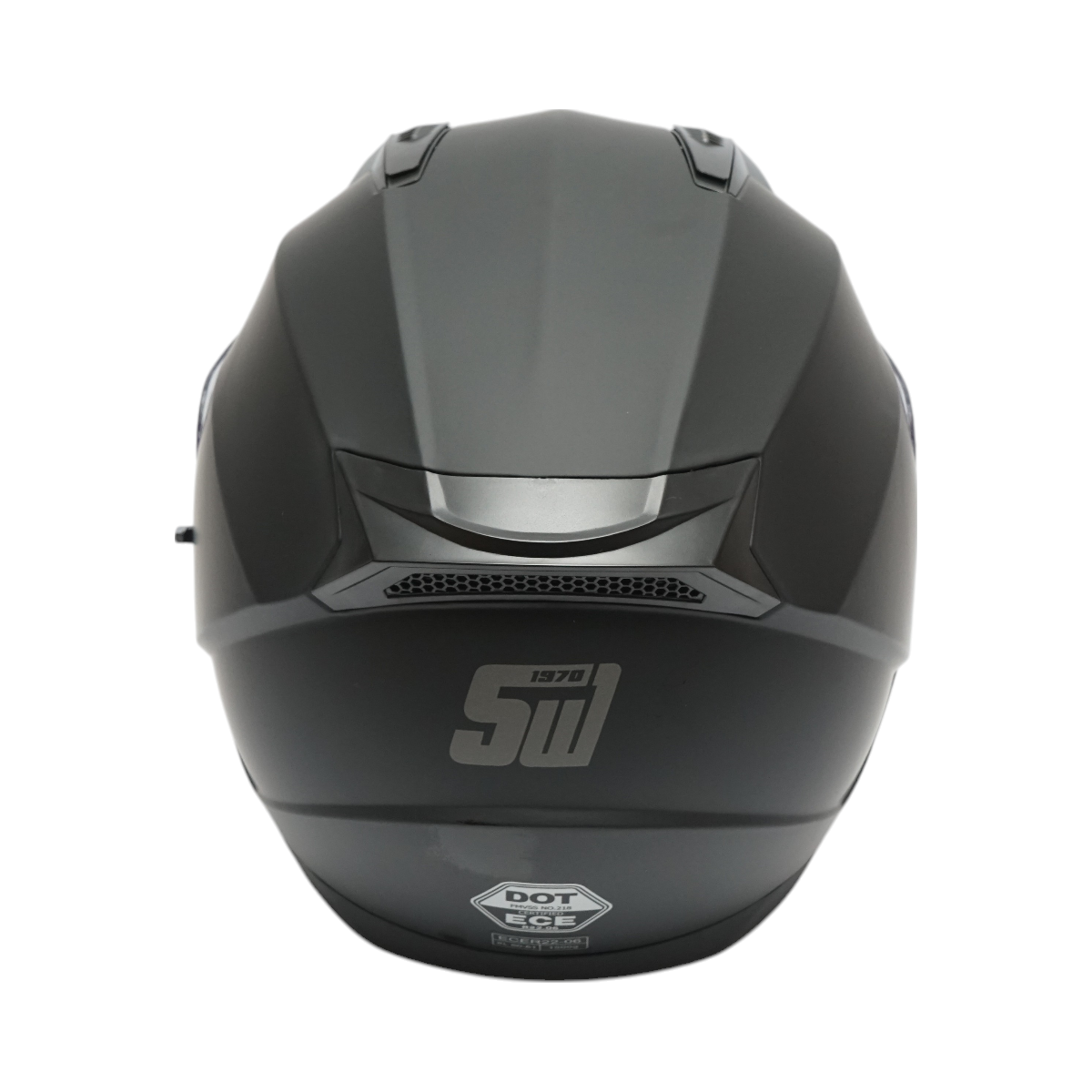Matte black full face motorcycle helmet with a clear visor and sunglasses, size L Arcane II
