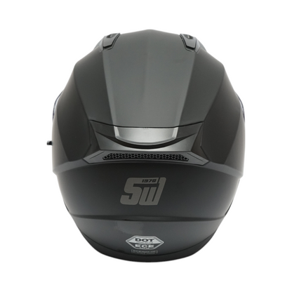 Matte black full face motorcycle helmet with a clear visor and sunglasses, size L Arcane II