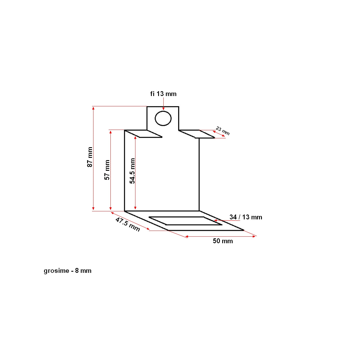 Simple arc bracket 50x8 34x13