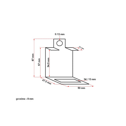 Simple arc bracket 50x8 34x13
