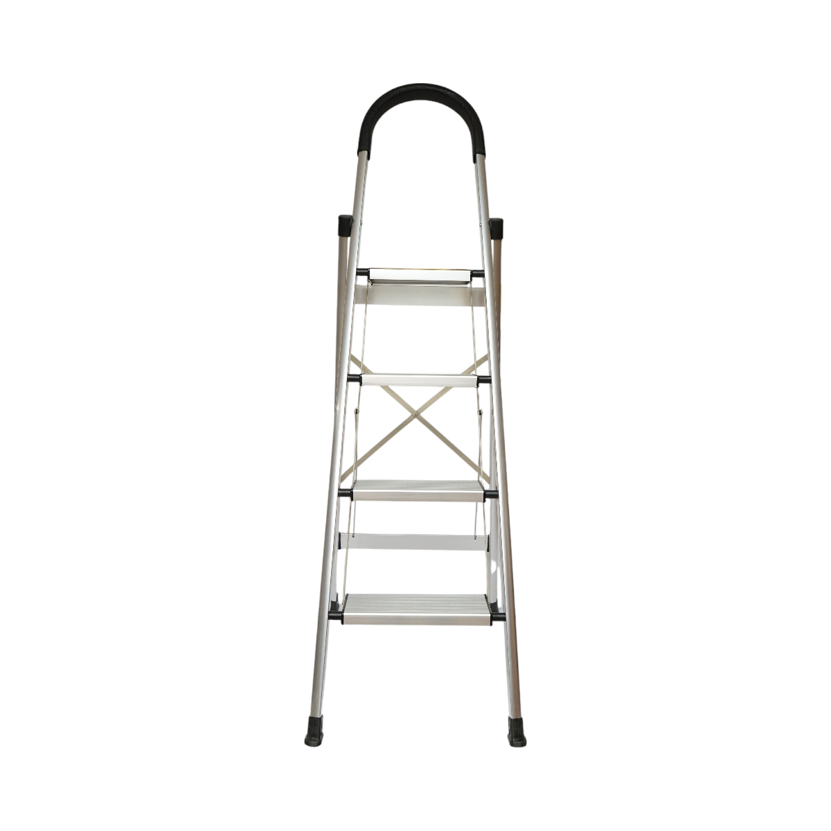 Foldable aluminum ladder, 4 anti-slip steps, height 143cm, maximum load 150Kg Crownman
