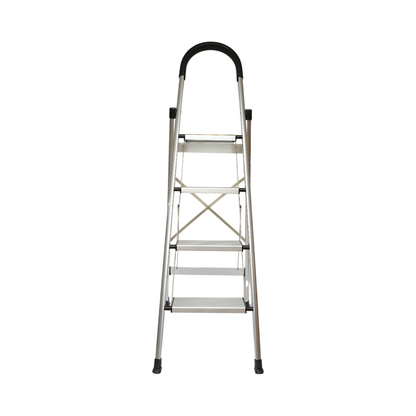 Foldable aluminum ladder, 4 anti-slip steps, height 143cm, maximum load 150Kg Crownman