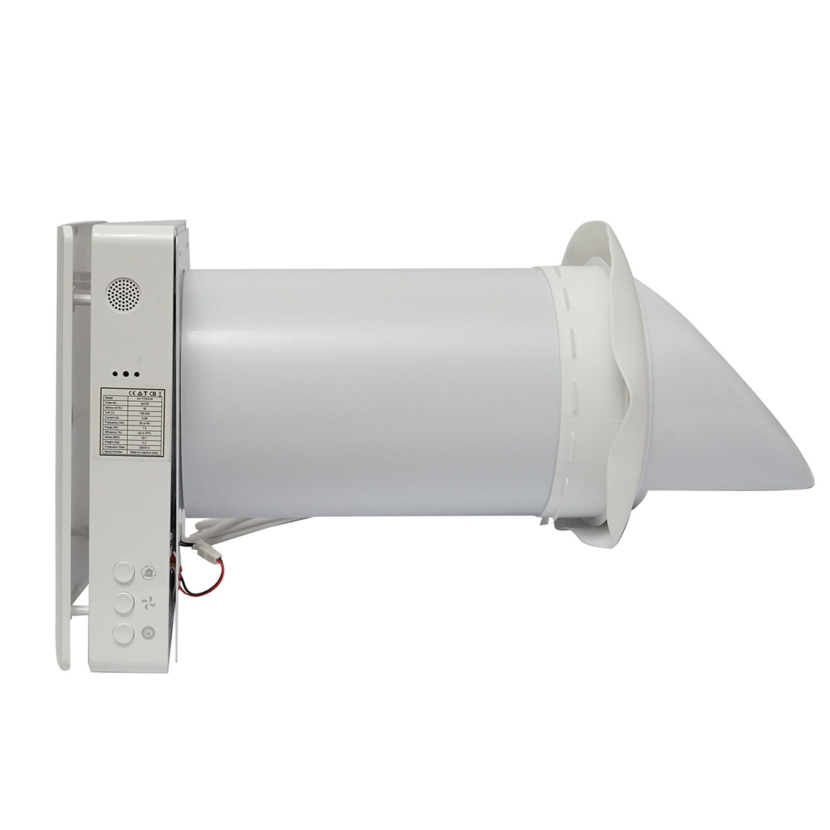 Heat recovery ventilator for 1 room, wall-mounted, 50m3/h, 7.8W, Wi-Fi 220V AV-TTW5-W