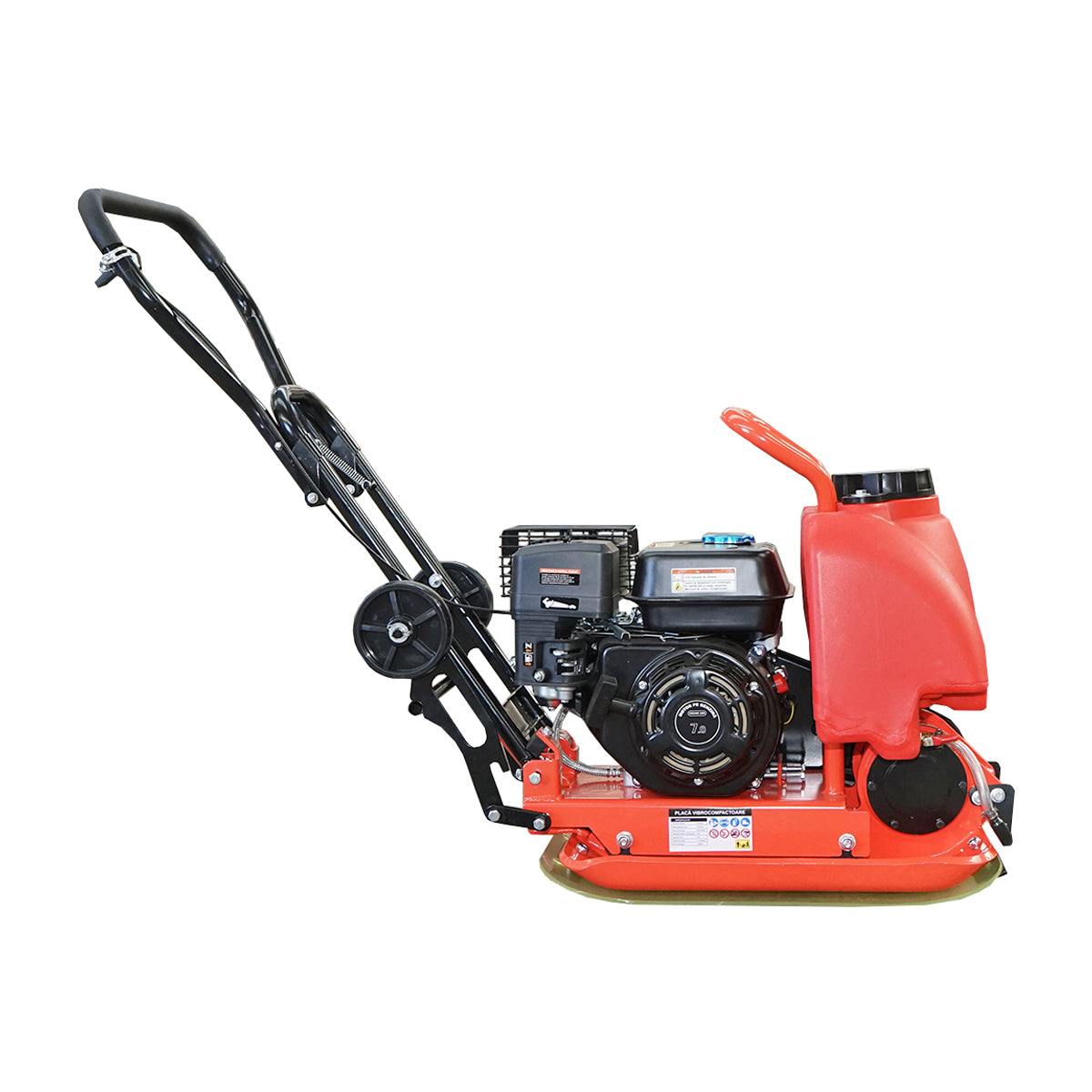 C90-B plate compactor with a working surface of 540x420mm, standard euro 5 engine, 196CC/6.5HP, 5500 RPM, 80Kg with water tank Breckner Germany