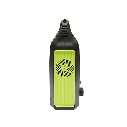 Portable LED lighting kit with 3 bulbs/projector, FM radio, solar panel, and 6V, 4.5Ah battery for fishing camping GD-8071