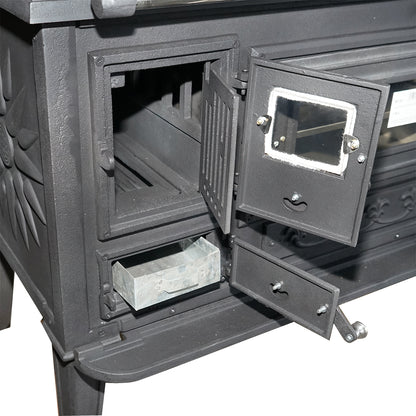 Wood stove with hotplate and cast iron oven 830x520x800mm