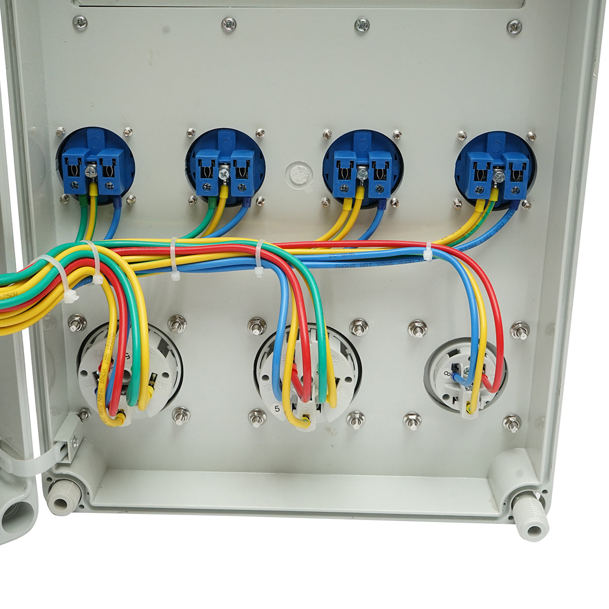 Group socket panel organization site 4x230V/16A, 2x400V/32A, 1x250V/16A, 12 modules 400x300x186mm IP67 SUNTREE