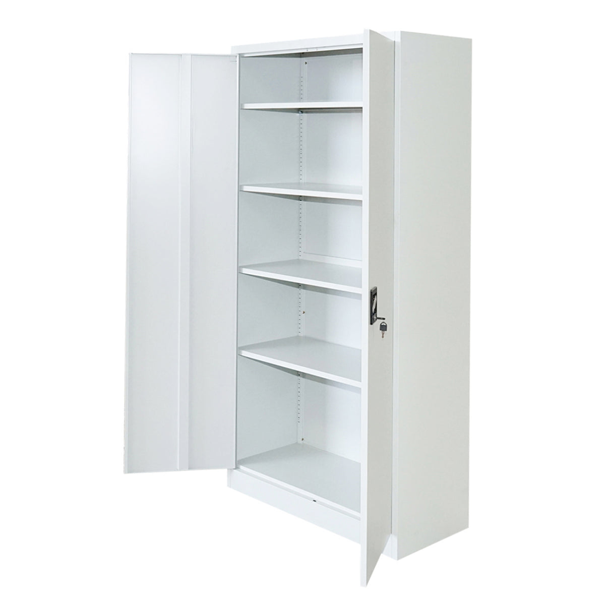 Metal storage cabinet 1800x900x400mm with 2 secure doors, 4 shelves, gray Breckner Germany